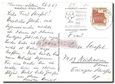 Zimowy krajobraz śnieżny — góry i droga — Verlag Fc. 93 H. Feldmann Bolsterlang — Rewers