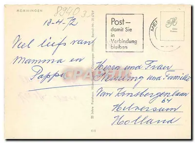 Memmingen — rua principal com edifício com colmios — n° de série 89403 — Verso