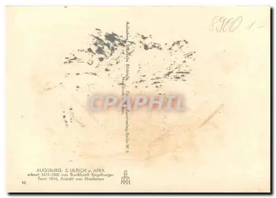 Augsburg. S. Ulrich u. Afra — wydawca: Deutscher Kunstverlag Berlin W 81, nr 10 — Rewers
