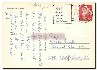 Sonthofen — vista panorâmica com montanhas nevadas — Eigentum und Verlag: Franz Mitz, Füssen/Allgäu — Verso