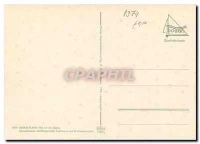 Oberstaufen — panoramic view of the village and mountains — publisher Bodan — Back