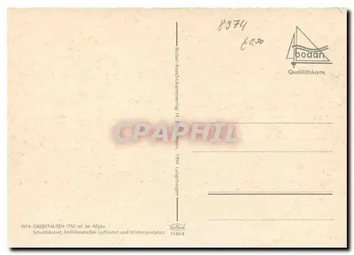 Oberstaufen in the Allgäu — panoramic view and flowers — publisher Bodan — Back