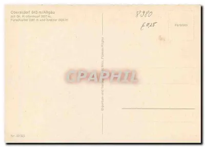 Oberstdorf — widok panoramiczny z zasnieżonymi górami — Eigentum und Verlag Franz Milz, Füssen/Allgäu, nr 59/323 — Rewers