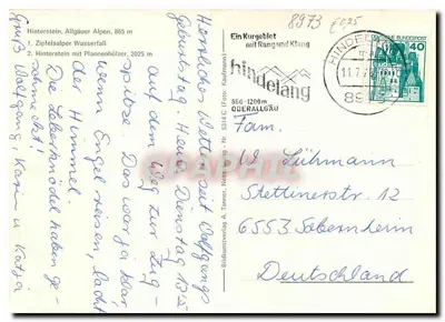 Hinterstein, Allgäuer Alpen — wodospad i wieś — Bildkunstverlag A. Tannner, Nussbaumer — Rewers