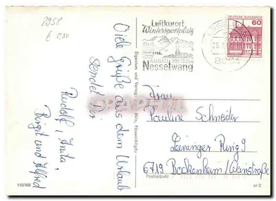 Füssen im Allgäu — Hohenluft e Kneippkurort — editor Franz Mitz, n° 110/406 — Verso