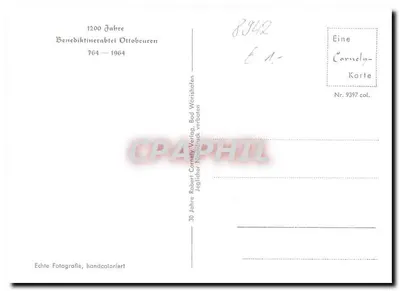 Ottobeuren com Abadia Beneditina — vista aérea — Robert Cornely Verlag, Nr. 9397 — Verso