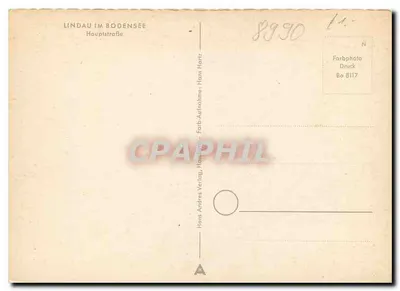 Lindau no Lago de Constança — Hauptstraße — Hans Andres Verlag, Hans Hartz — Verso