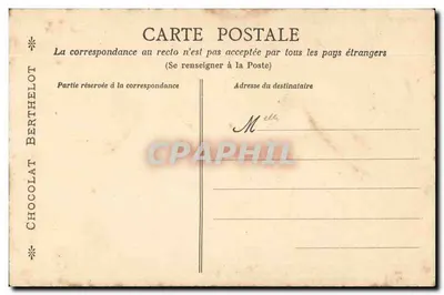 NANTES — Estátua do general Cambronne — Chocolat Berthelot — Verso