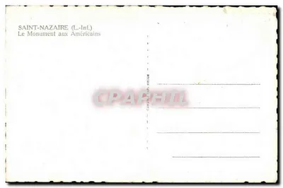 Saint-Nazaire (L.-Inf.) — O Monumento aos Americanos — editor Cim — Verso
