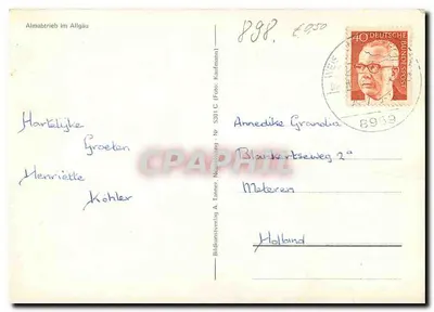 Almabtrieb im Allgäu — Almabtrieb im Allgäu — A. Tanner, nr 5301 C — Rewers