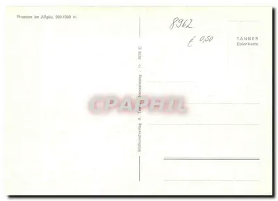 Pfronten im Allgäu — 900-1900 m — Karta kolorowa TANNER, N° 4878 C — Rewers