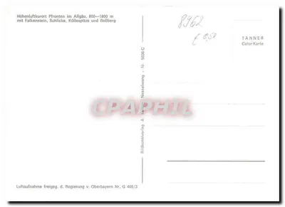 Pfronten im Allgäu — widok z lotu ptaka — TANNER ColorKarte Nr. 5035 C — Rewers
