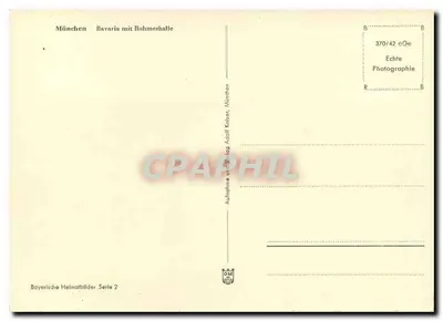 Monachium - Bawaria z Hala Sławy — Bayerische Heimatbilder Serie 2, n°370/42 — Rewers