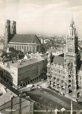 Munique — Marienplatz com a catedral e a cidade — Bromsildruck, n°176