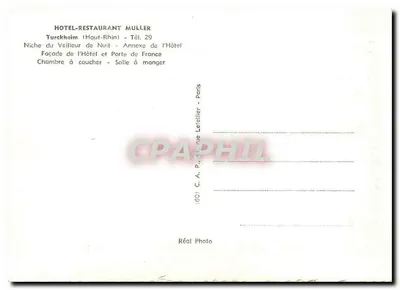 Turckheim — Alsácia — Hotel-Restaurante Muller — Verso