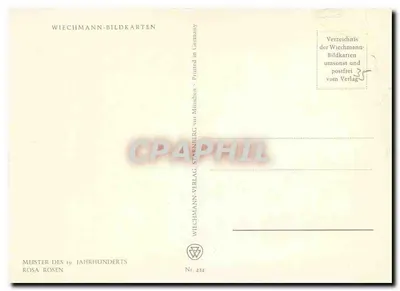 Rosas — Mestre do Século XIX — Wiechmann-Bildkarten — Verso