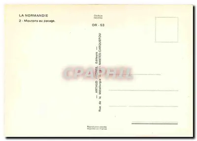 Ovelhas no pasto — A Normandia — Artaud Frères, Nantes — Verso