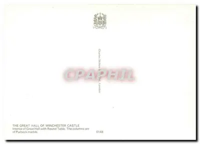 Wielki Hala Zamku w Winchesterze — wnętrze z Rundą Stołu — Charles Sultan & Co. Ltd. London, nr 0148 — Rewers