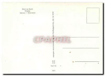 Krypta Doma z Gurk — Austria — Wydawnictwo Verl. Nr. 2931 — Rewers