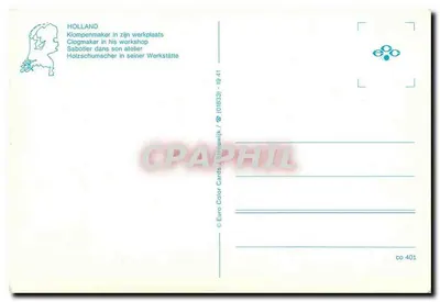 Clogmaker w swoim warsztacie — Euro Color Cards, seria co 401 — Rewers