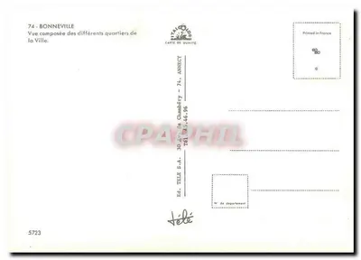 Bonneville — Zusammengesetzte Ansicht der verschiedenen Viertel der Stadt — Ed. TELE S.A. Annecy — Rückseite