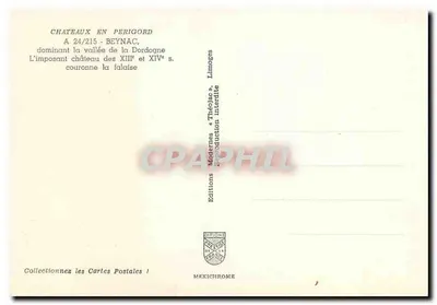 Castelos no Périgord — Beynac dominando a vallé da Dordogne — Edições Méxichrome — Verso