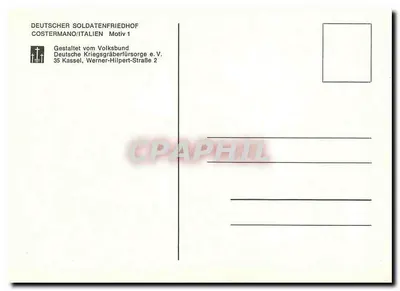 Cemitério militar alemão em Costermano — Itália — editor Deutsche Kriegsgräberfürsorge e.V. — Verso