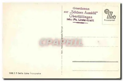 Ober-Tüllingen, Terrasse de jardim com vista panorâmica — Gastronomia — Metz Fotokarten, n° 103 D 7 — Verso