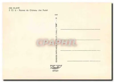 Blaye - Ruiny zamku Rudel — Wydawca Combier (71-S.&L.) — Rewers