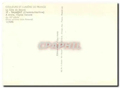 Talmont-sur-Gironde — rzymska świątynia z XI wieku — Wydawnictwo Sztuki J. Jauks, Paryż — Rewers