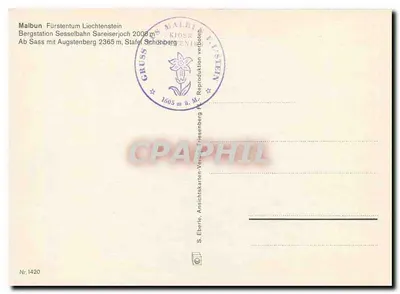 Malbun — widok panoramiczny gór i wsi — S. Eberle, nr 1420 — Rewers