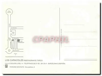 Restauracja Los Caracoles — Bofarull Hnos. — R. Sarabia 68 — Rewers