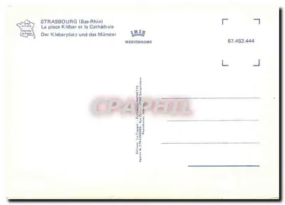 Strasbourg — Place Kléber i Katedra — Wydawnictwo 'La Cigogne' IRIS MEXICHROME — Rewers