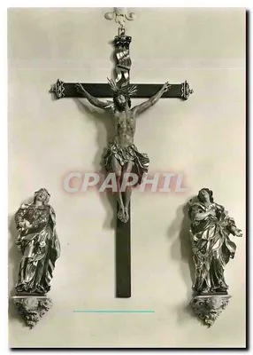 Crucificação em grupo — escultura em madeira de Matthias Faller por volta de 1770 — Kunstverlag Hommes-Ostiele, Neuburg-Bonau