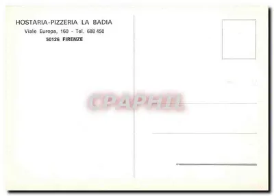 Wnętrze hostarii-pizzerii — Firenze — Hostaria-Pizzeria La Badia — Rewers