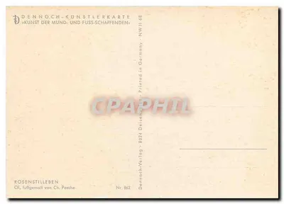 Arranjo de rosas — natureza morta — Deisonach-Verlag, n° 863 — Verso