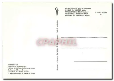 Antwerpen — Ratusz i fontanna Brabo — seria Brabo Reeks K 9 — Rewers