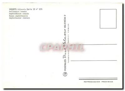 Sagunto, Valencja — Wzgórze rzymskie — Postales Dindelanco n° 675 — Rewers