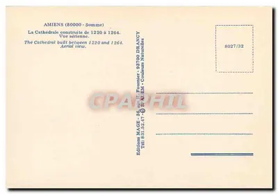 Amiens — Katedra widziana z lotu — Wydawnictwo MAGE - 8027/32 — Rewers