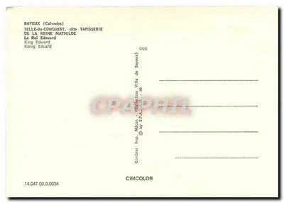 Bayeux — Tapeçaria da Rainha Matilde — O Rei Eduardo — Verso