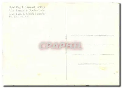 Hotel Engel — Küssnacht a/Rigi — Prop. Fam. E. Ulrich-Busenhart — Verso
