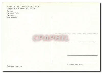 Firenze - Autostrada del Sole - Katedra św. Jana Chrzciciela — P. Marzari S.r.l. Scricio — Rewers