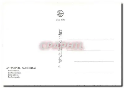 Antigos confessionais — Antwerpen — editor Antigos Ets Erna Phil, v. - Bruxelas — Verso