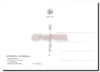 Elevação da Cruz — P. P. Rubens — Anciens Ets. Ern. Thill n. v. - Bruxelas — Verso