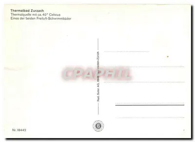 Thermalbad Zurzach — piscina termal a 40°C — Rud. Suter AG, Zurique — Verso