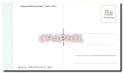Erdmannshöhle bei Hasel / Baden (7861) — carta postal fotográfica — Gebr. M. Letz, Übingen — Verso