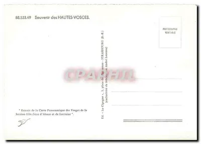 Les Hautes Vosges — widok panoramiczny — Wyd. André Léonau, Strasbourg — Rewers