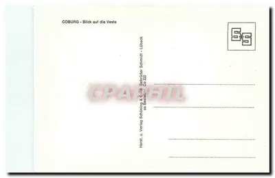 Coburg — Widok na Veste — Wydawnictwo i Drukarnia Schöning & Co — Rewers