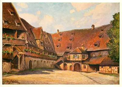 Bamberg, Velha Corte — reprodução de um original de Ludwig Mößler — editor Kurt Mößler, n°6