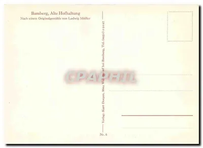 Bamberg, Velha Corte — reprodução de um original de Ludwig Mößler — editor Kurt Mößler, n°6 — Verso